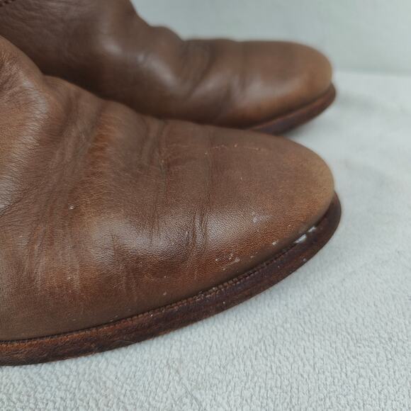 Burberry‎ Quilted Leather Riding Boots Womens 38 8 Tan Brown Preppy Western - Picture 5 of 10